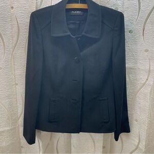 Planet Tailored Blazer Womens 8 Black  Button Front Topstitched K3W3045